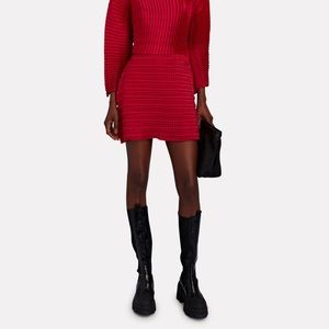 Intermix SID NEIGUM DOUBLE PLEATED MINI SKIRT Red Vacation Date Party - Large